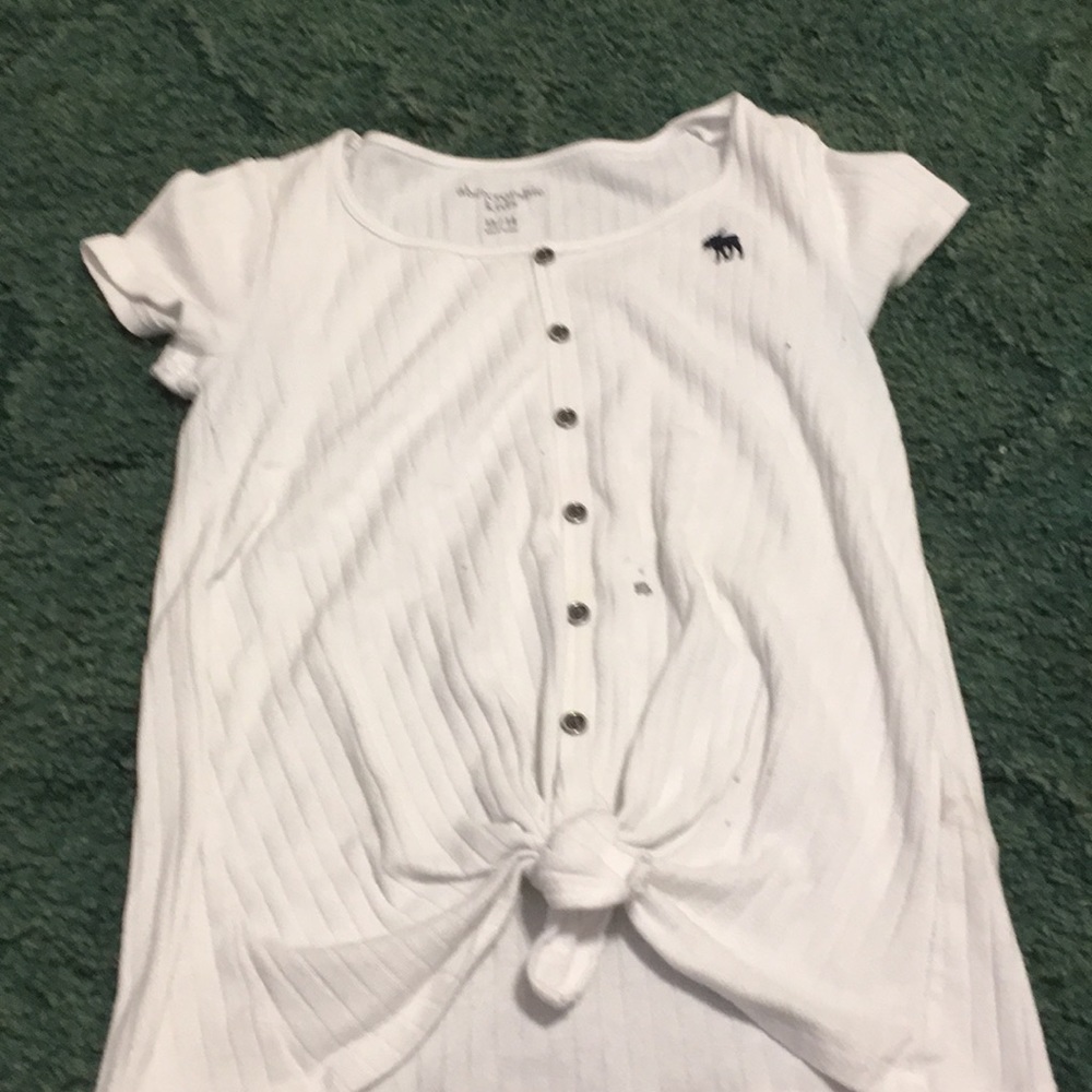 A White Abercrombie T-Shirt With Buttons